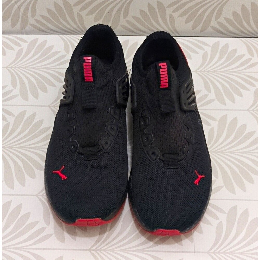 PUMA 376828-01 Unisex Kids Mesh Low Top Sneakers Black/Red 7 US 39 EU UK 6
